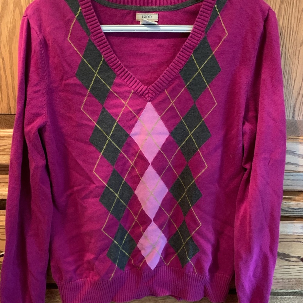 Izod Argyle V-Neck Sweater